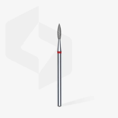 Capăt de freză/bit STALEKS diamantat flacără ascuțită roșu │EXPERT