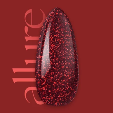 Ojă semipermanentă premium cu sclipici roșu allure G025