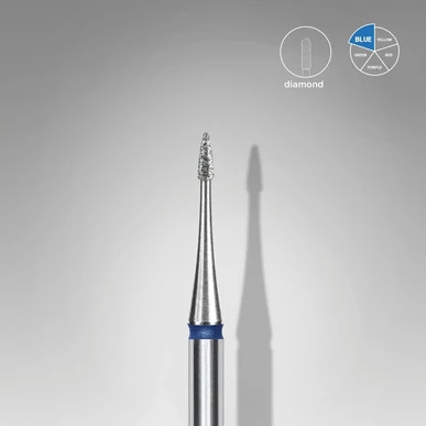 Capăt de freză/bit STALEKS diamantat flacără mini albastru │EXPERT
