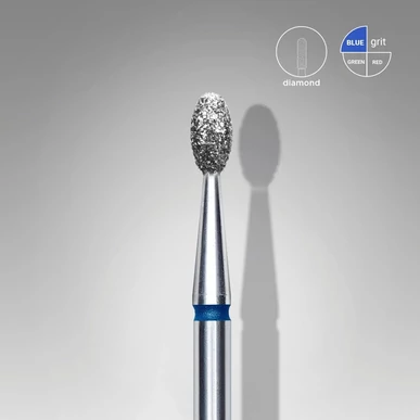 Capăt de freză/bit STALEKS diamantat formă ovală albastru│EXPERT