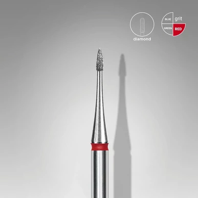 Capăt de freză/bit STALEKS diamantat flacără mini roșu│EXPERT