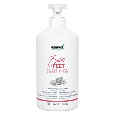 Unt pentru piele uscată GEHWOL FUSSKRAFT® Soft Feet cu rodie și moringa, 500 ml
