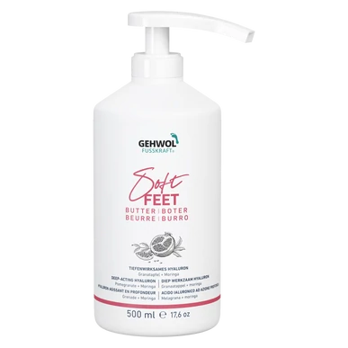 Unt pentru piele uscată GEHWOL FUSSKRAFT® Soft Feet cu rodie și moringa, 500 ml